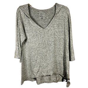Simply Noelle Super Soft Heather Gray Hoodie S/M  Cozy Luxe Lagenlook Style